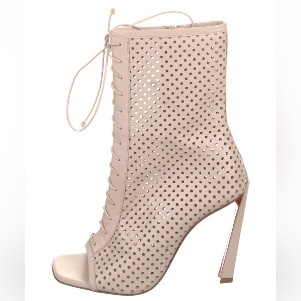 Christian Louboutin Leather peep toe booties - Picture 4 of 6